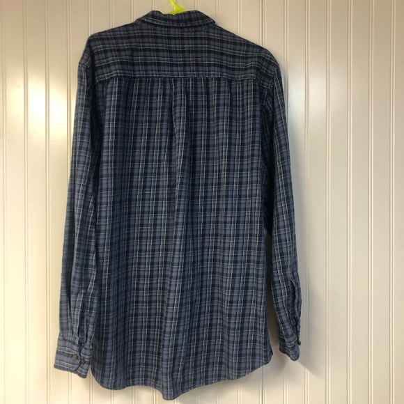 The Foundry Blue Plaid Men's Long Sleeve Button Down Flannel Shirt XLT - Picture 4 of 4